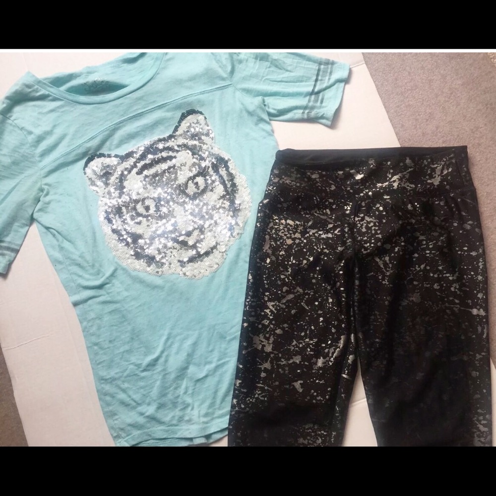 Justice Set Jersey Tiger Top,& Legging Set -16